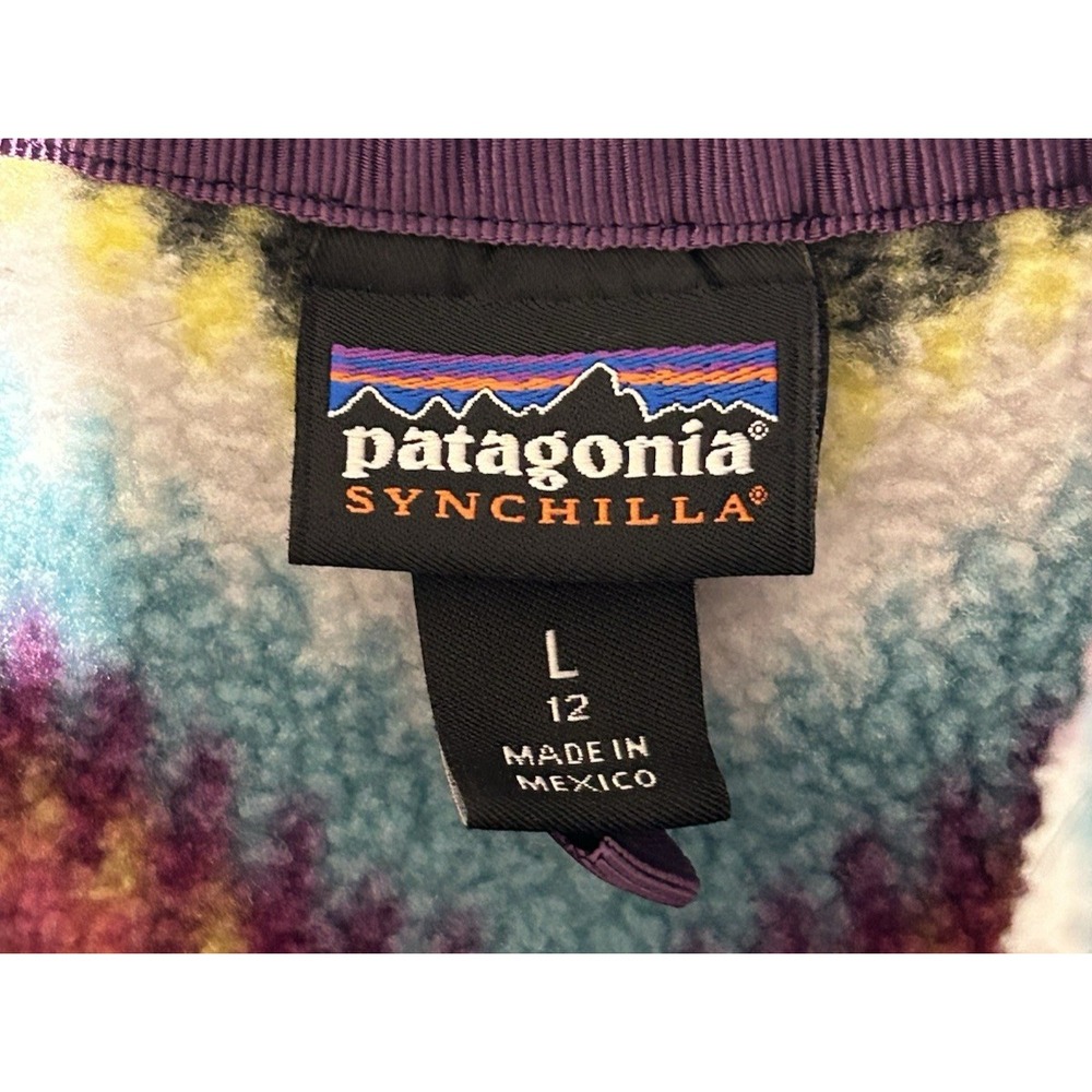 Patagonia Synchilla Youth Girls Large‎ Lightweight Aztec Snap-T Fleece Pullover - Picture 5 of 14